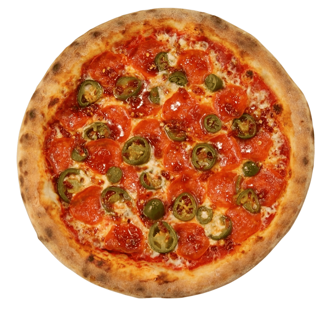 Spicy Roni pizza with pepperoni and chili toppings